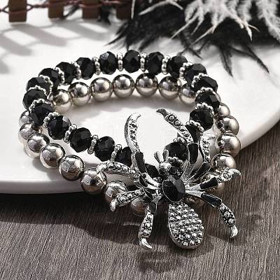 Punk Style Alloy Plastic Charm Bracelets BJEW-K269-01P-1