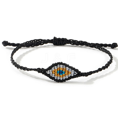 Adjustable Evil Eye Polyester Cord Braided Bracelets for Men Women BI7988-20-1
