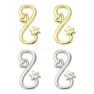 4Pcs 2 Colors Brass S-Hook Clasps KK-FS0001-75-1