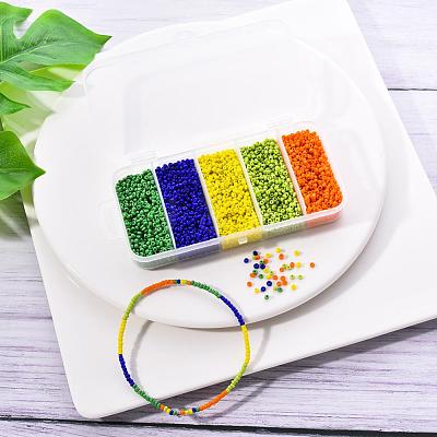 6000Pcs 5 Colors Glass Seed Beads SEED-YW0001-15B-1
