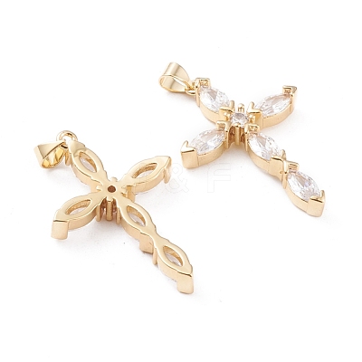 Brass Micro Pave Cubic Zirconia Pendants KK-F814-11G-1