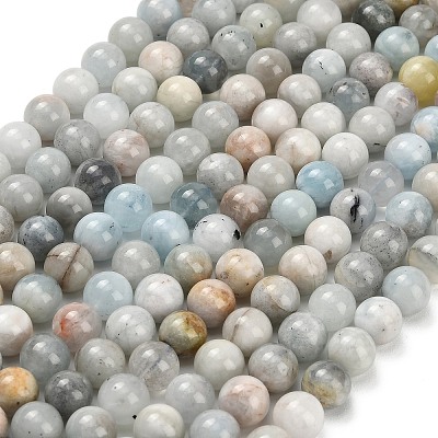 Natural Aquamarine Beads Strands G-F591-29A-10mm-02-1