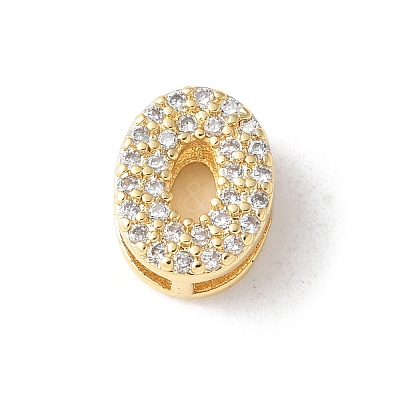 Brass Micro Pave Clear Cubic Zirconia Initial Multi-strand Links KK-S520-01G-15-1