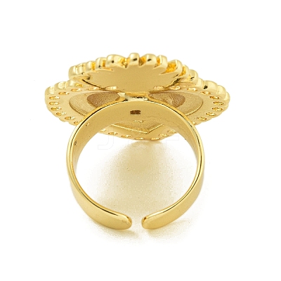 Brass Open Cuff Rings for Women RJEW-U011-01G-1