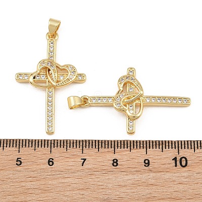 Brass Micro Pave Cubic Zirconia Pendants CU-CBADC6C-11G-03-1