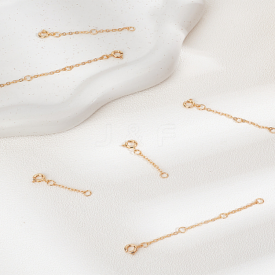 6Pcs 3 Styles Brass Cable Chain Chain Extender FIND-LP0003-51G-1