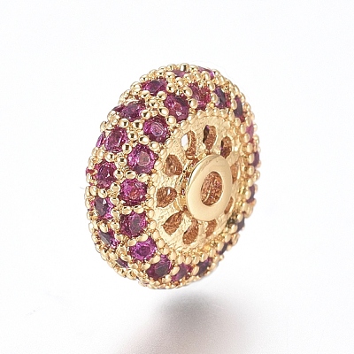 Brass Micro Pave Cubic Zirconia Spacer Beads ZIRC-L085-61G-1
