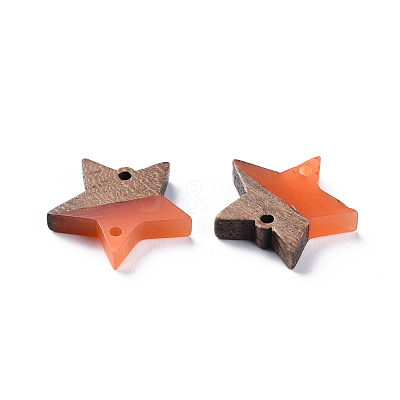 Opaque Resin & Walnut Wood Links Connectors RESI-T035-48-1