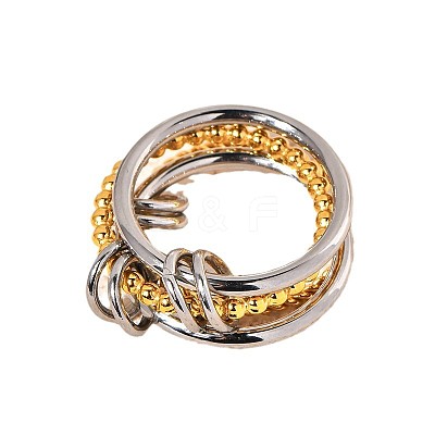 Twist 304 Stainless Steel Finger Rings for Women WG52099-01-1