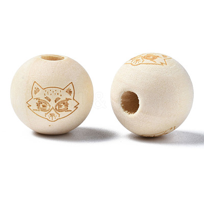 Unfinished Natural Wood European Beads WOOD-S045-147-1
