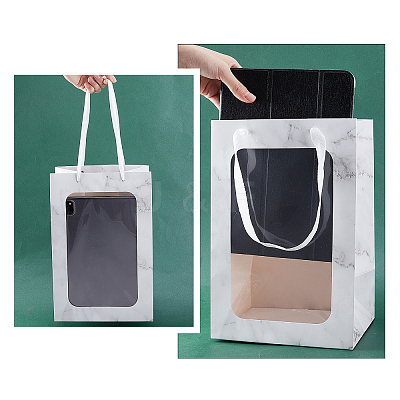 Flower Bouquet Paper Gift Bags ABAG-WH0005-46C-05-1