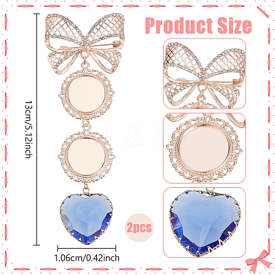 2Pcs Alloy Brooch Findings JEWB-NB00003-1