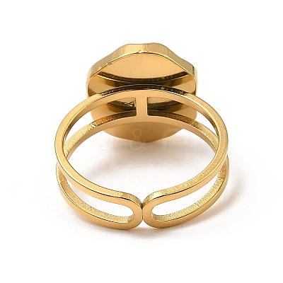 304 Stainless Steel Open Cuff Pad Ring Settings RJEW-Z018-43G-1