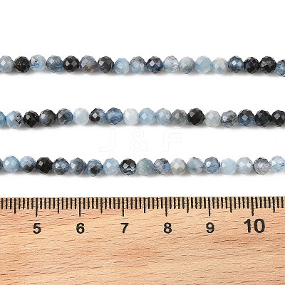 Natural Devil Blue Aquamarine Beads Strands G-K376-A06-4mm-1