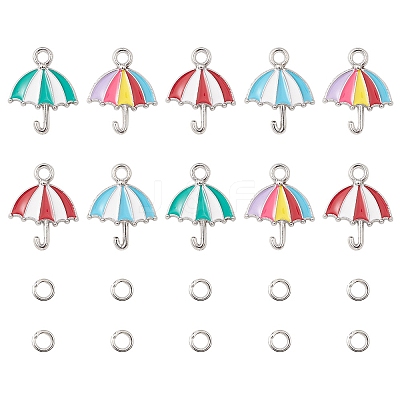 Umbrella Alloy Enamel Pendants ENAM-YW0002-87-1