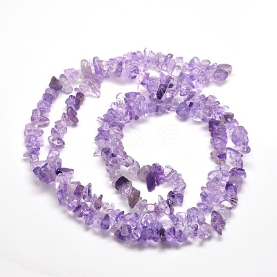 Natural Amethyst Chip Bead Strands X-G-M205-58-1