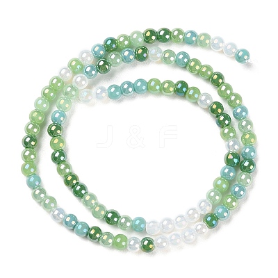 Transperant Electroplate Glass Beads Strands GLAA-P056-4mm-B04-1
