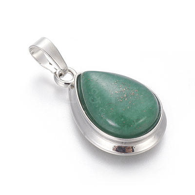 Natural Green Aventurine Pendants G-L512-C06-1