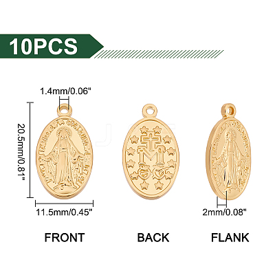 10Pcs Brass Pendants KK-UN0001-38-1