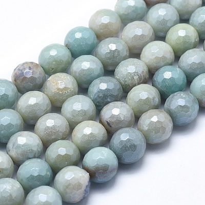 Natural Flower Amazonite Beads Strands X-G-O164-02-6mm-1