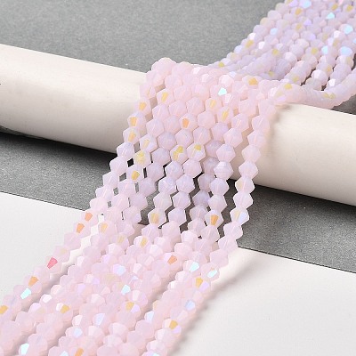 Imitation Jade Electroplate Glass Beads Strands GLAA-F029-J4mm-D02-1