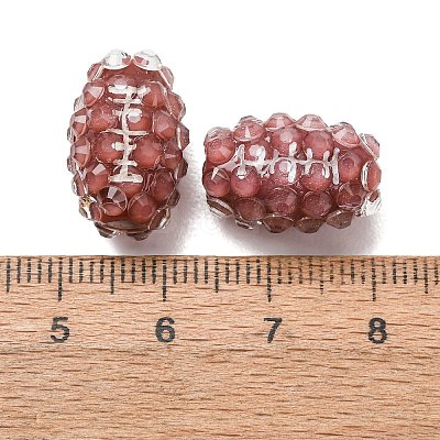 Sports Opaque Acrylic & Resin Rhinestone Beads RB-CBA95A4-02-1