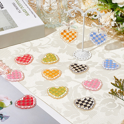 12Pcs 6 Colors Transparent Acrylic Pendants OACR-SC0002-21-1