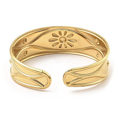 304 Stainless Steel Cuff Bangles BJEW-P302-08G-1