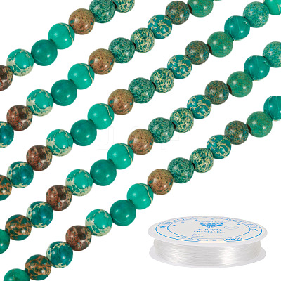DIY Natural Regalite/Imperial Jasper/Sea Sediment Jasper Beads Bracelets  Making KIts DIY-TA0002-69C-1