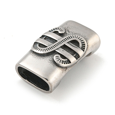 Tibetan Style 304 Stainless Steel Slide Charms/Slider Beads STAS-L274-005AS-01-1