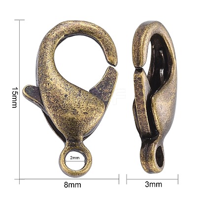Brass Lobster Claw Clasps KK-903-AB-NF-1