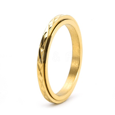 304 Stainless Steel Rotatable Finger Ring for Women Men PW-WG3B7F0-06-1