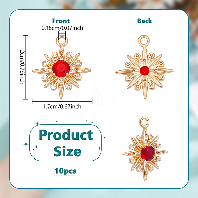 10Pcs Brass Micro Pave Cubic Zirconia Pendants KK-NB0003-94B-1