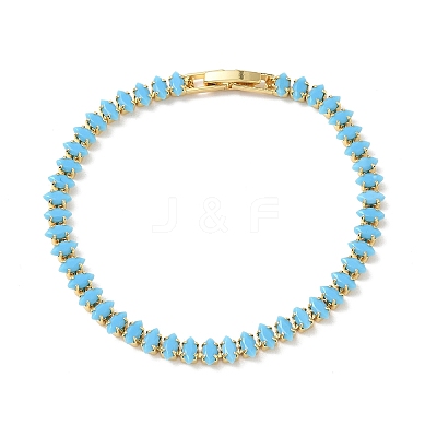 Synthetic Turquoise Tennis Bracelets KK-CBA964F-01G-01-1