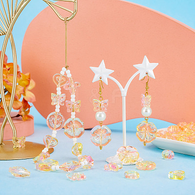 90Pcs 9 Styles Two Tone Transparent Acrylic Beads MACR-TA0002-11-1