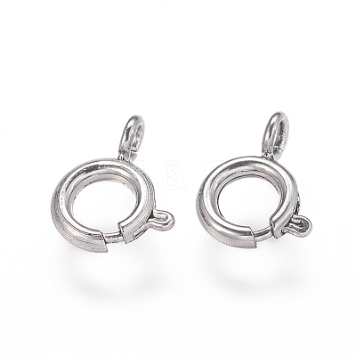 Tarnish Resistant 304 Stainless Steel Spring Ring Clasps X-STAS-P162-12-6mm-1