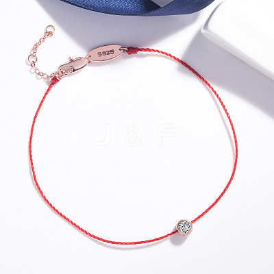 Brass with Cubic Zirconia Flat Round Beaded Bracelet FIND-PW0024-13A-1