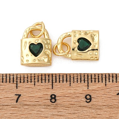 Brass Micro Pave Cubic Zirconia Pendants KK-P308-13G-1