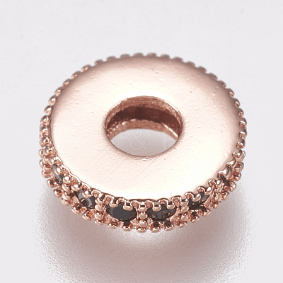 Brass Micro Pave Cubic Zirconia Bead Spacers ZIRC-K074-11A-02RG-1