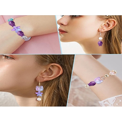 Ocean Theme Diy Painted Glass Beads DIY-YW0008-82B-1