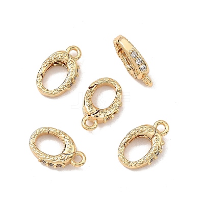 SHEGRACE Brass Micro Pave Clear Cubic Zirconia Spring Gate Rings XGRQ58425-760G-1