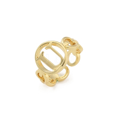Brass Open Cuff Rings for Women RJEW-K289-01G-U-1