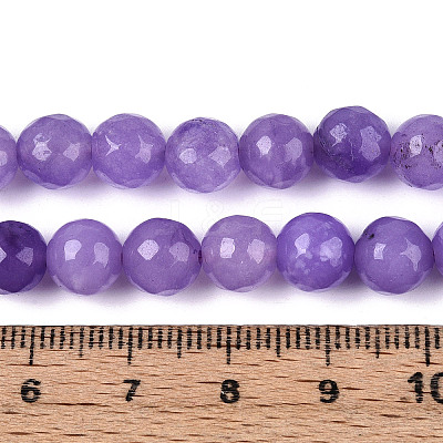 Dyed Natural White Jade Beads Strands G-T139-8mm-60-10-1