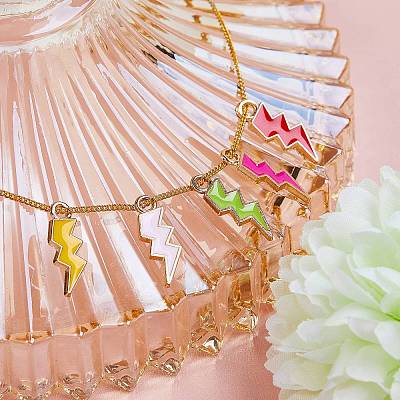 Light Gold Plated Alloy Enamel Pendants ENAM-SZ0001-33LG-1