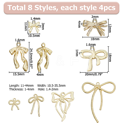 32Pcs 8 Styles Alloy Pendants FIND-HS0001-92-1