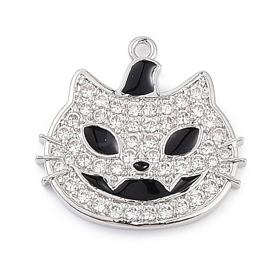 Rack Plating Brass Cubic Zirconia Pendants KK-D031-08-1