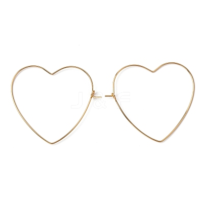 40Pcs 4 Styles Brass Hoop Earring Findings KK-BC0002-39-1