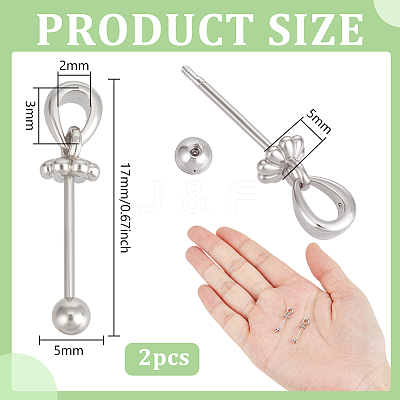 2Pcs 925 Sterling Silver Beadable Pin Pendant Bails STER-BC0003-32P-1