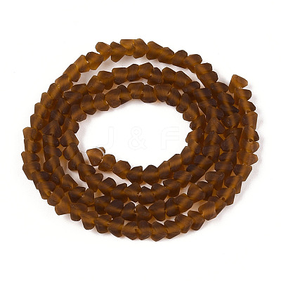 Frosted Transparent Glass Beads Strands GLAA-N016-4mm-01-1
