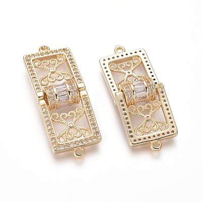Brass Micro Pave Cubic Zirconia Links Connectors ZIRC-I032-21G-A-1